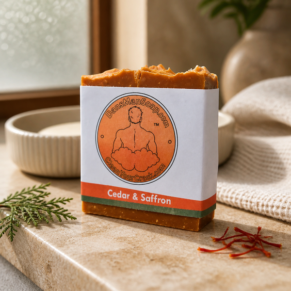Cedar & Saffron Bar Soap for Men | Dan’s Man Soap