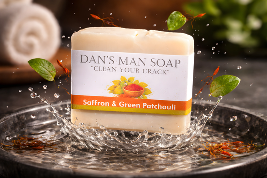 Saffron & Green Patchouli Bar Soap for Men | Dan’s Man Soap